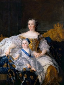 Marie Leszczynska met Louis, Dauphin van Frankrijk door Alexis Simon Belle