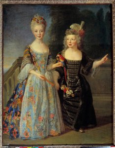 Portret van Catherine Eléonore Eugénie de Béthisy en haar broer Eugène Eléonore door Alexis Simon Belle