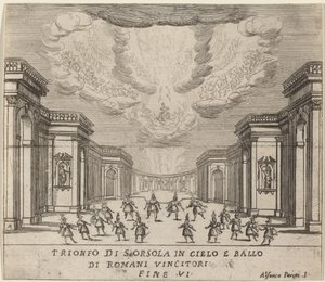 De triomf van Sint Ursula in de hemel en de Romeinse veroveraars door Alfonso Parigi II