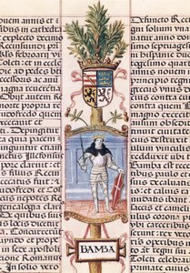Portret van de Visigotische koning Wamba (overleden 688, Koning van Spanje van 672-680/681)