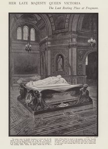 De laatste rustplaats van koningin Victoria in Frogmore (litho) door Alfred (after) Pearse