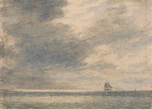 Avond op zee door Alfred Abram Constable