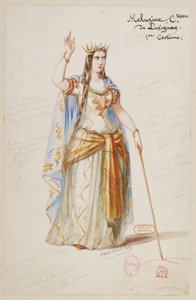 Halévy - La magicienne - kostuummodellen van Alfred Albert - 19. Mélusine, gravin van Lusignan, 1e kostuum