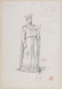 Halévy - La magicienne - kostuummodellen door Alfred Albert - 25. Schaakspel, Christian koning, M. Lefèvre Schaakspel, Christian koning, M. Lefèvre