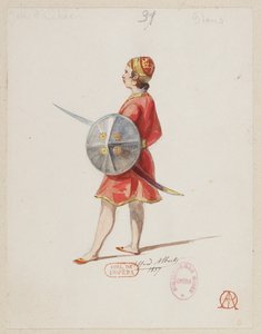Halévy - La magicienne - kostuummodellen van Alfred Albert - 31. Schaakspel, pionnen (Saracenen)