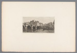 Gezicht op de Pont Neuf door Alfred Alexandre Delauney