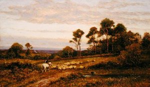 Een weiland in Surrey door Alfred Augustus Glendening