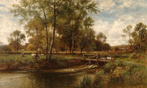 In de weiden, Youngsbury, 1900 door Alfred Augustus Glendening