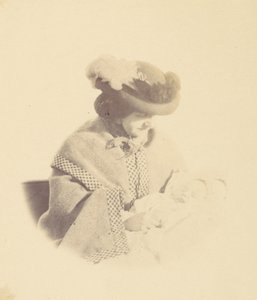 [Portret met vignette, vrouw met een baby] door Alfred Capel Cure