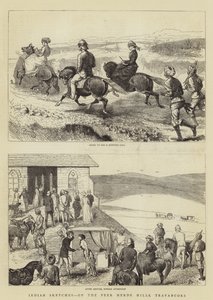 Indiase schetsen, op de Peer Merde Heuvels, Travancore