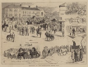 Aantekeningen op de Horncastle Paardenmarkt door Alfred Chantrey Corbould