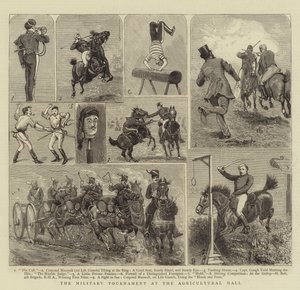 Het militaire toernooi in de Agricultural Hall door Alfred Chantrey Corbould