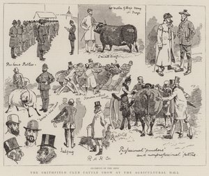 De Smithfield Club Vee Show in de Agricultural Hall door Alfred Chantrey Corbould