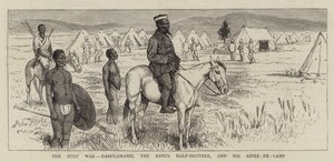De Zoeloe-oorlog, Dabulamanzi, de halfbroer van de koning, en zijn adjudanten door Alfred Chantrey Corbould