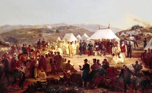 Verovering van Algerije: overgave van de Beni Raten-stam uit Kabylia aan de Franse maarschalk Randon in 1854