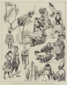 Verkleedbal in de Royal Albert Hall, ten behoeve van het Bolingbroke Pay Hospital door Alfred Courbould