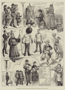 Schetsen in de Royal Victoria Coffee Hall, Waterloo-Road, Zuid-Londen door Alfred Courbould