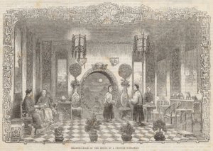 Salon in het huis van een Chinese edelman door Alfred Crowquill