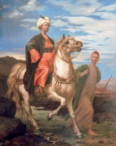 Rijdende oosterse prins door Alfred Dedreux
