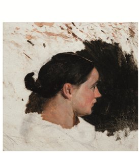 Portret van een meisje door Alfred Dehodencq