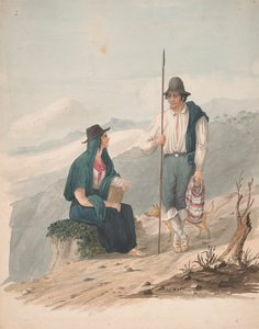 Man en vrouw van Chasna-Tenerife door Alfred Diston