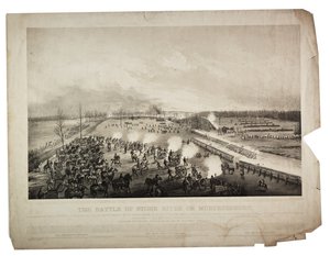 De slag om Stone River of Murfreesboro, 1863 door Alfred E. Mathews