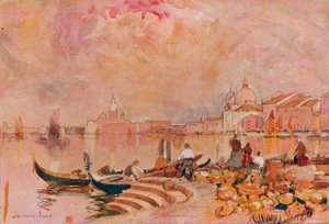 Avondgloed, Venetië, ca. 1895 door Alfred East