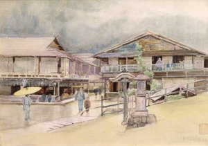Regenachtige dag in Yumoto, 1889