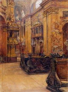 Het interieur van de Peterskerk in Wenen