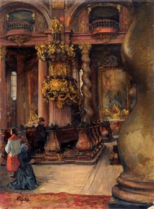 Het interieur van de universiteitskerk in Wenen