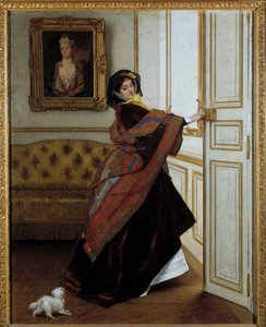 De dame met het hondje door Alfred Emile Stevens