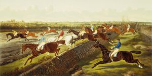 Steeplechase (olieverf op doek) door Alfred Frank de Prades