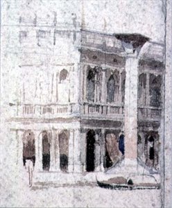 Een gebouw in Venetië, nabij de Sint-Marcus, 19e eeuw