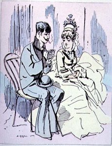 Aux Champs-Élysées, illustratie uit Les Parisiennes, ca. 1870 door Alfred Grevin