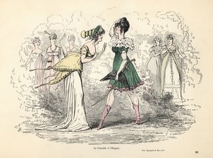 Karikatuur van kostuums van het Consulaat en het Eerste Keizerrijk, Frankrijk door Alfred Grevin