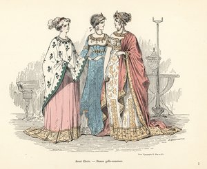 Kostuums van Gallo-Romeinse vrouwen uit de tijd voor koning Clovis I door Alfred Grevin