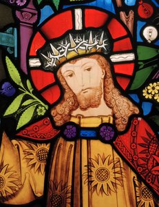 Abbey Cwm Hir, Christus, (detail), Het Licht van de Wereld, 1865