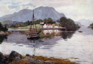 Godosund, Hardangerfjord door Alfred Heaton Cooper