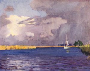 Heigham Sounds, Norfolk, Donderwolken door Alfred Heaton Cooper