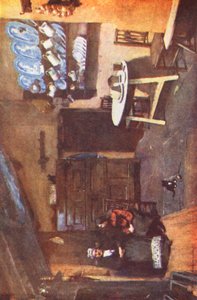 Lake District: Een oude herbergkeuken, Coniston door Alfred Heaton Cooper