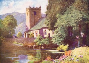 Lake District: Grasmere Kerk door Alfred Heaton Cooper