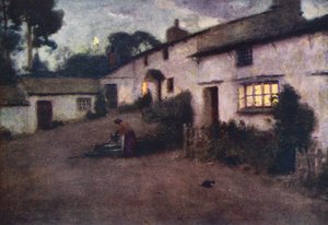 Lake District: Maanlicht en lamplicht, Coniston door Alfred Heaton Cooper