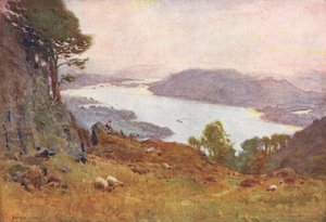 Lake District: Windermere vanuit Wansfell, zonsondergang