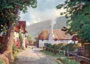 Luccombe Dorp (kleur litho)