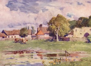 De Abdijboerderij, Thetford, Norfolk door Alfred Heaton Cooper