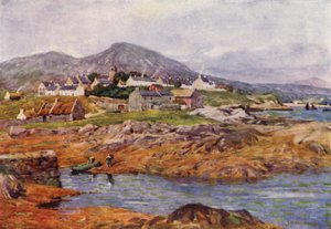 Het Dorp Roundstone, County Galway door Alfred Heaton Cooper