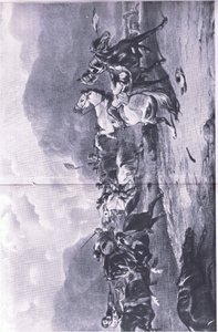 De terugtocht bij Naseby: 14 juni 1645, illustratie uit Britse gevechten op land en zee, 1915 door Alfred Heaton Cooper