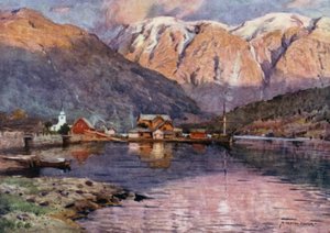 Ulvik, Hardangerfjord door Alfred Heaton Cooper