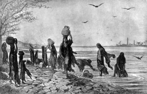 Vrouwen fellahs aan de rand van de Nijl, 1872