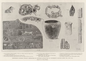Tentoonstelling van Egyptische oudheden van Professor Flinders Petrie aan University College (open tot 27 juli)
